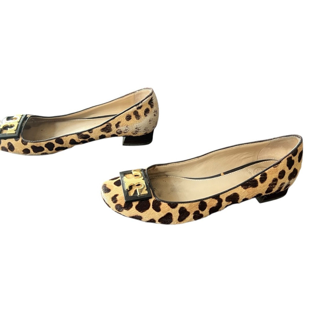 Tory Burch Leopard Print Gigi Coconut Pump size 7 animal print flats with logo - Picture 5 of 9
